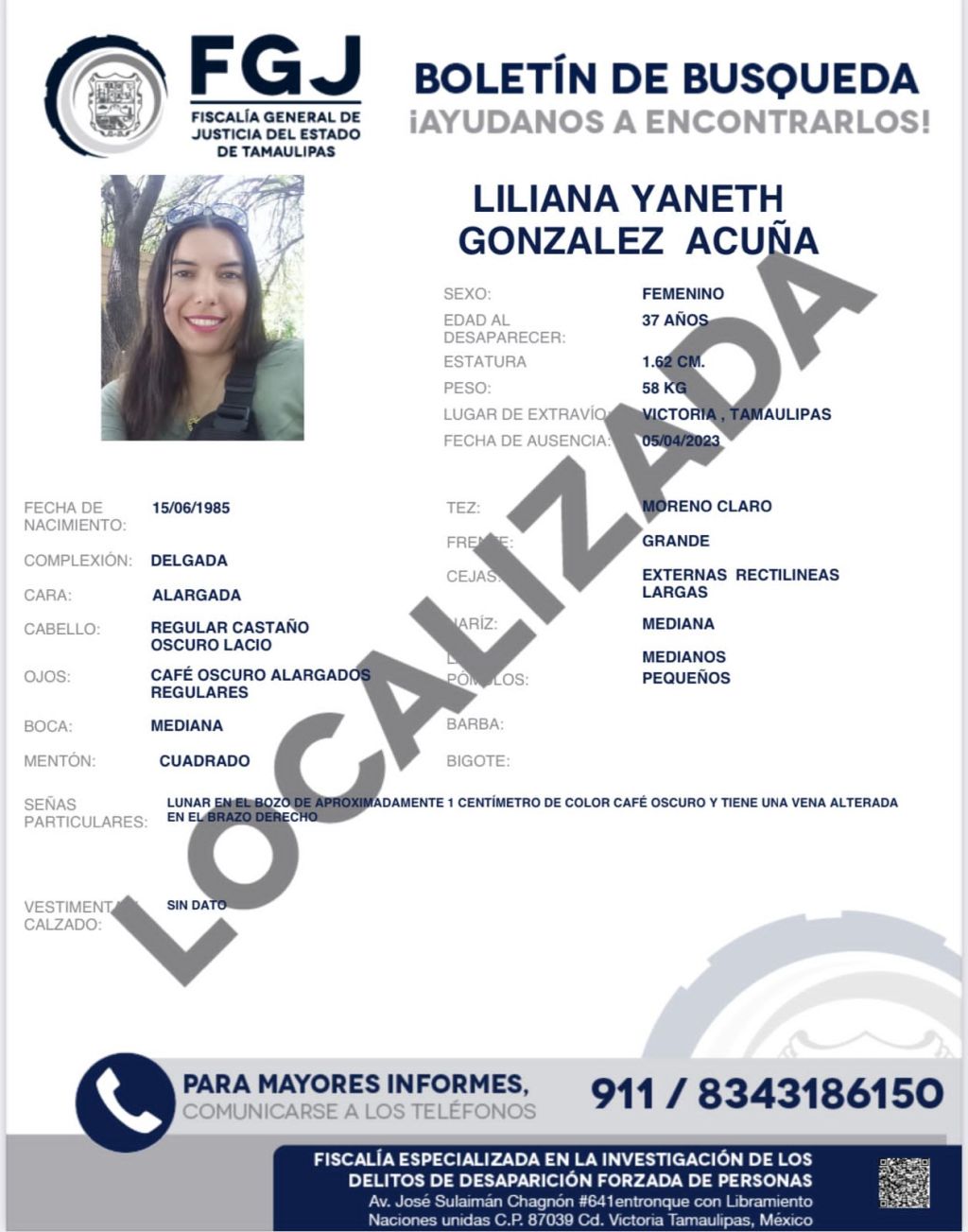 FGJE confirma identidad de mujer encontrada sin vida en Ciudad&nbsp;Victoria
