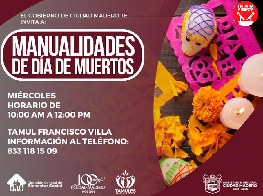 Invitación a Curso de Manualidades en el Centro Tamul Francisco&nbsp;Villa
