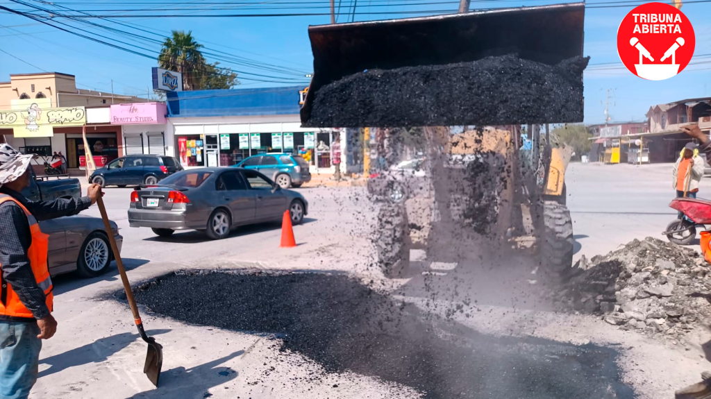 Municipio de Río Bravo intensifica labores de bacheo para optimizar el tráfico&nbsp;vehicular