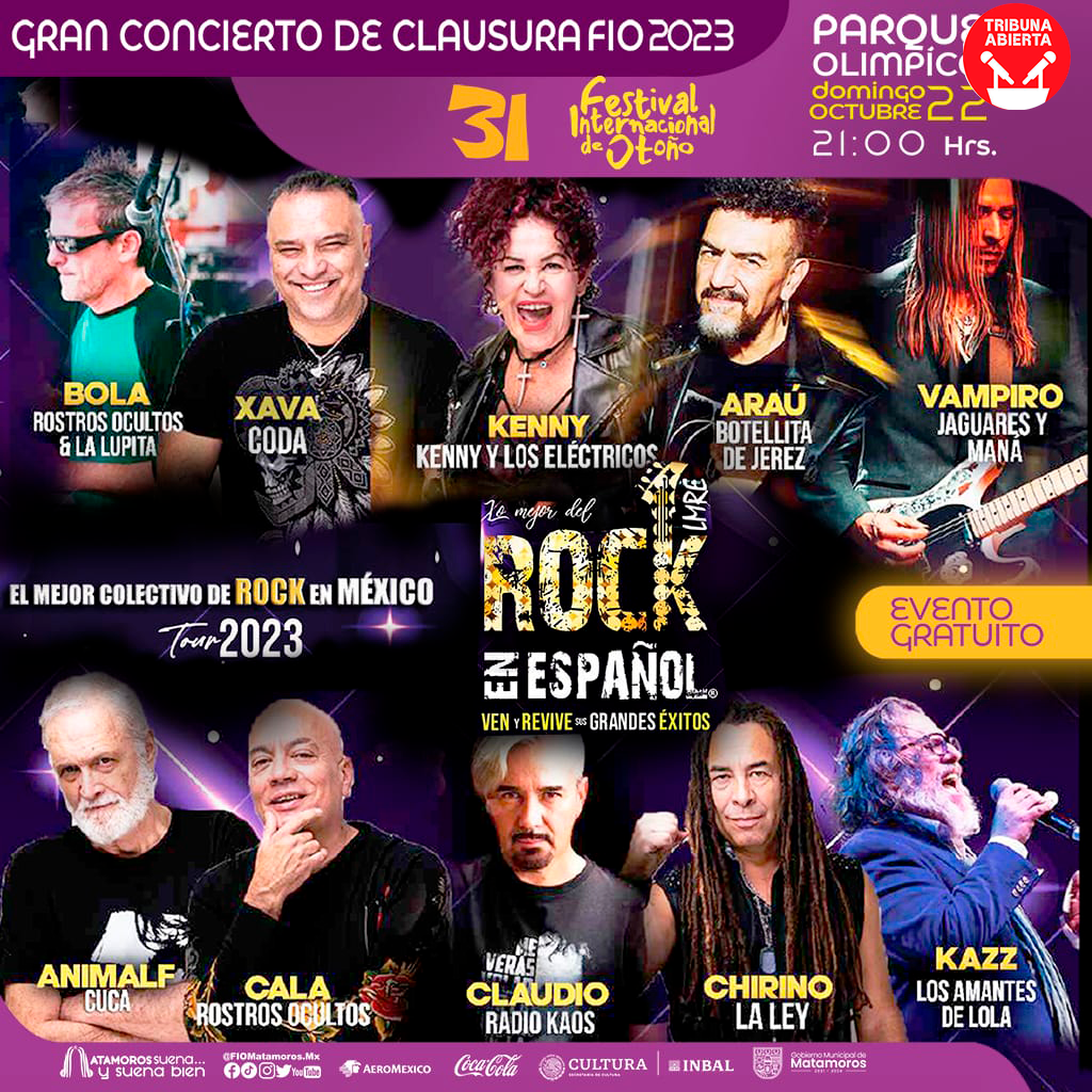 Clausura del Festival Internacional de Otoño (FIO) en Matamoros con un gran concierto de rock en&nbsp;español