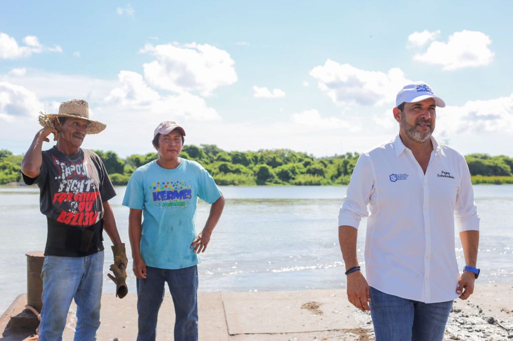 Supervisa Pepe Schekaibán limpieza de lirio acuático del sistema&nbsp;lagunario