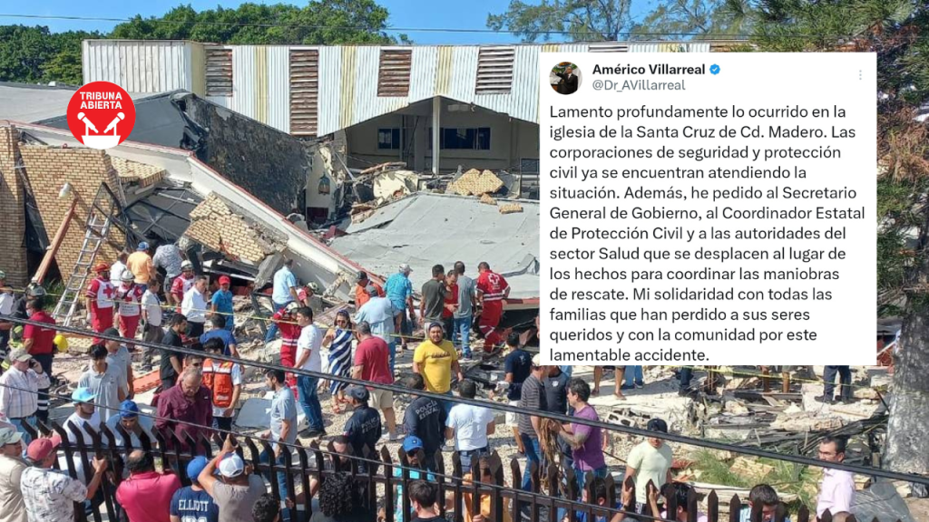 Gobernador expresa su pesar por tragedia en la iglesia Santa Cruz y coordina labores de&nbsp;rescate
