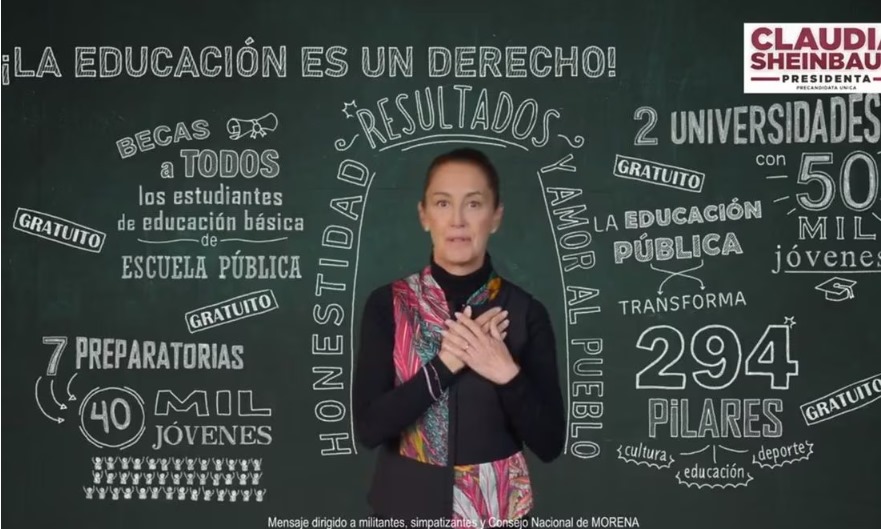 Claudia Sheinbaum destaca acciones en educación y alude a Nelson Mandela en su más reciente&nbsp;spot
