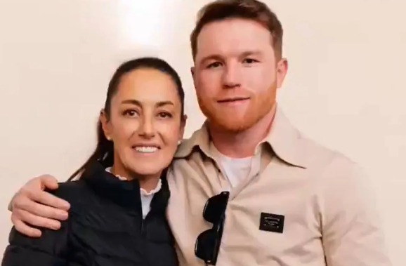 Claudia Sheinbaum se asocia con Canelo Álvarez en plena campaña&nbsp;electoral
