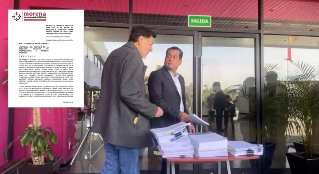 PRESENTA MORENA PRUEBAS PARA QUE SE NIEGUE REGISTRO A CABEZA DE VACA COMO CANDIDATO A DIPUTADO&nbsp;PLURINOMINAL