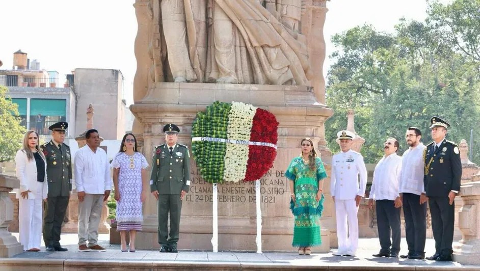 Evelyn Salgado Encabeza Ceremonia por el 203 Aniversario del Día de la Bandera en&nbsp;Guerrero