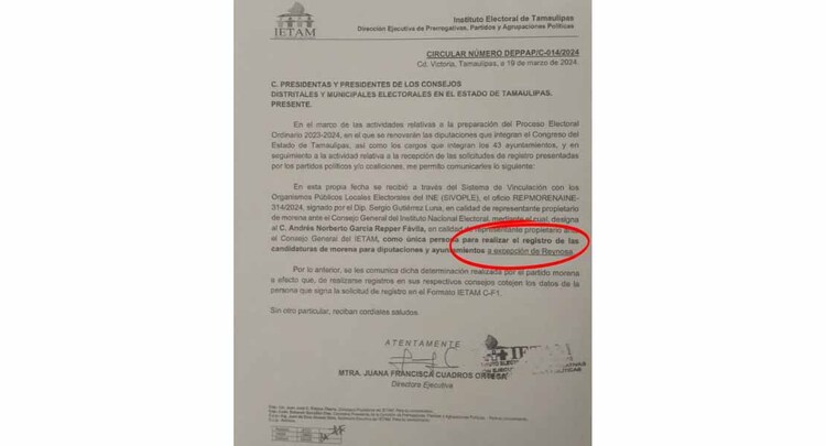 Morena solicita registros de candidatos en&nbsp;Tamaulipas