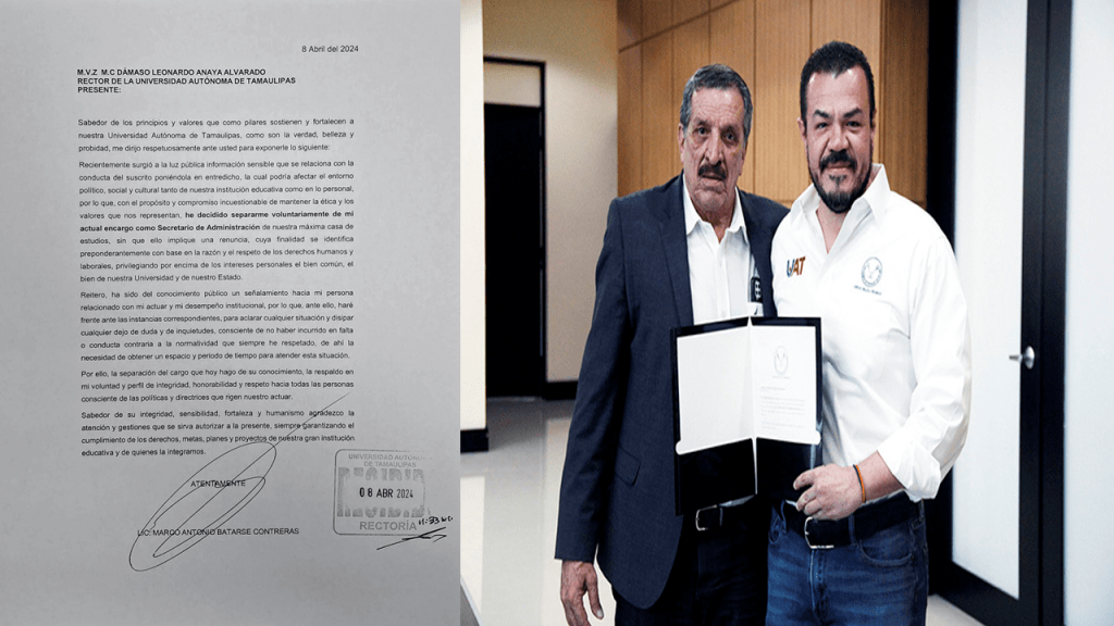 Marco Batarse Contreras se separa del cargo como secretario de administración en la&nbsp;UAT