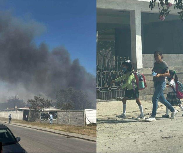 Incendio de pastizal obliga a desalojar primaria en&nbsp;Altamira