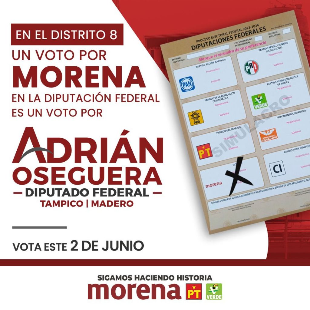 Adrián Oseguera Llama a los Ciudadanos de Tampico y Madero a Votar por MORENA para Continuar el&nbsp;Cambio