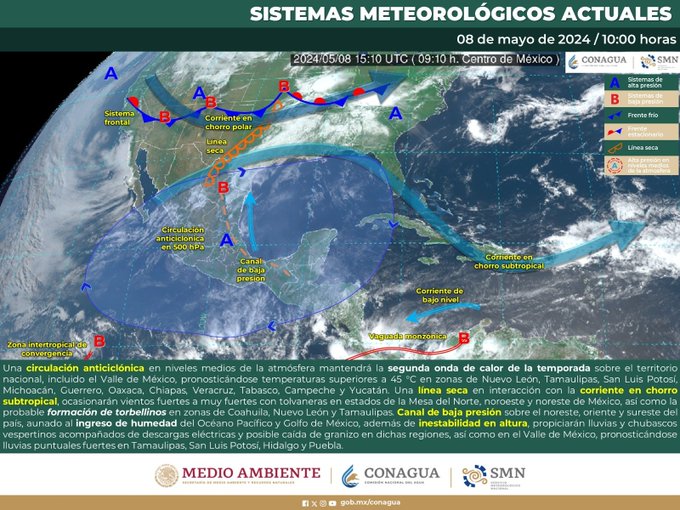 Segunda ola de calor en México: Continúa el calor&nbsp;extremo