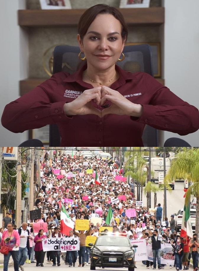 EN MARCHA DE “EL PUEBLO UNIDO JAMÁS SERÁ VENCIDO”, NEOLAREDENSES APOYAN A CARMEN LILIA&nbsp;CANTUROSAS