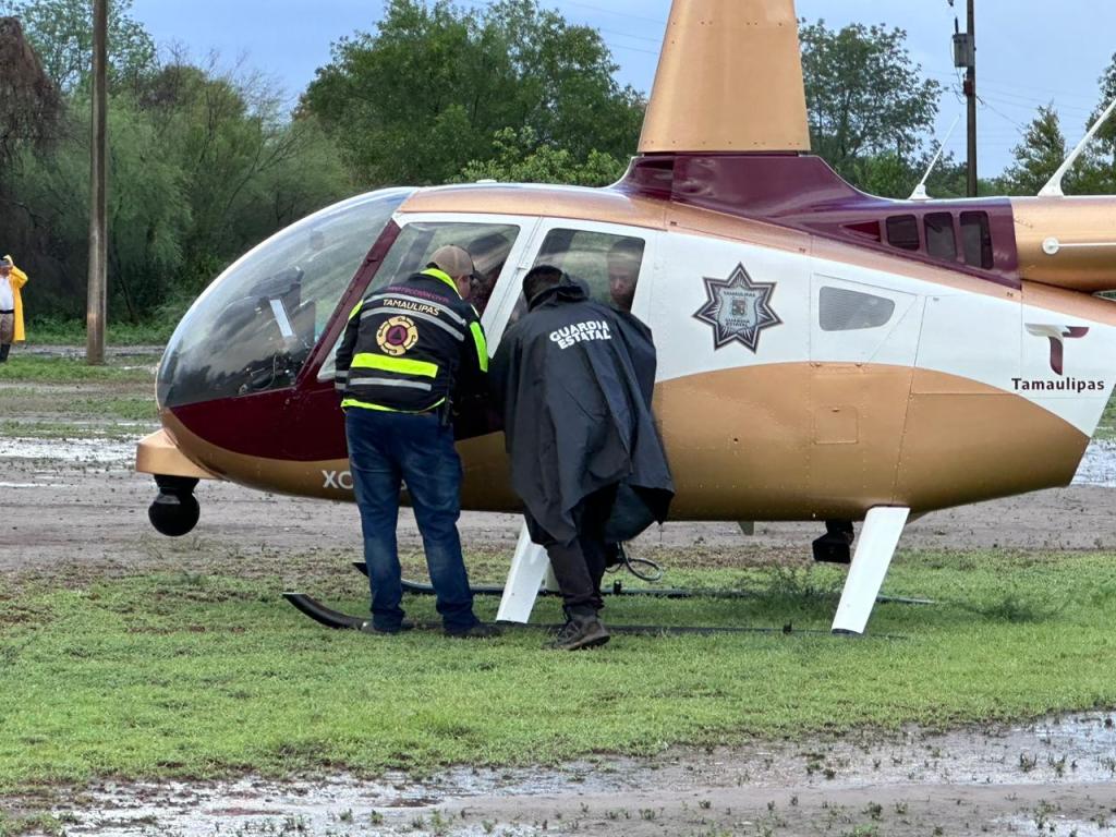 Activa Plan Tamaulipas de la SSPT helicópteros para evacuar a población afectada por creciente del río&nbsp;Purificación