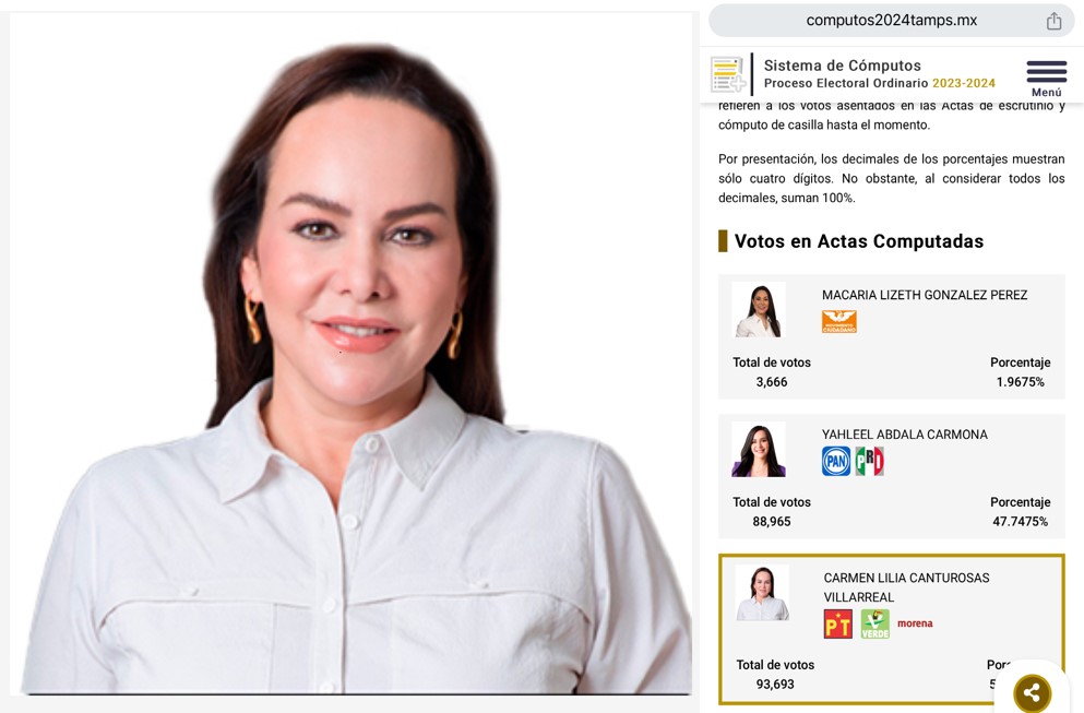 TRIUNFA CARMEN LILIA CANTUROSAS, EN NUEVO&nbsp;LAREDO