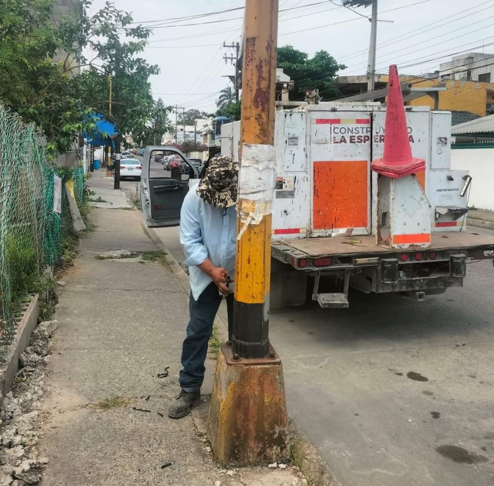 Continúan trabajos permanentes de Alumbrado Público en Ciudad&nbsp;Madero