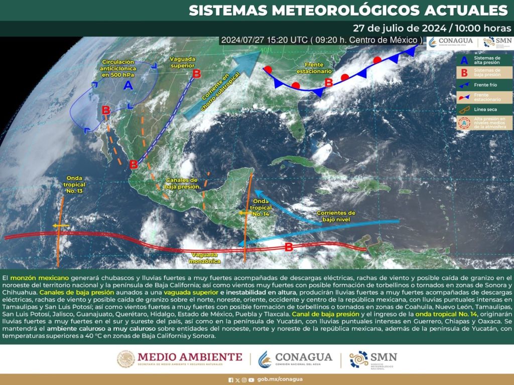 Onda tropical 14 traerá más lluvias intensas a&nbsp;Tamaulipas