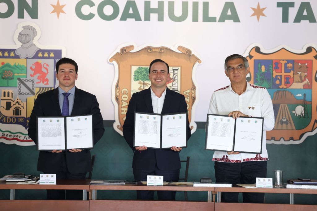 Firma Américo convenio de seguridad con gobernadores de Coahuila y Nuevo&nbsp;León