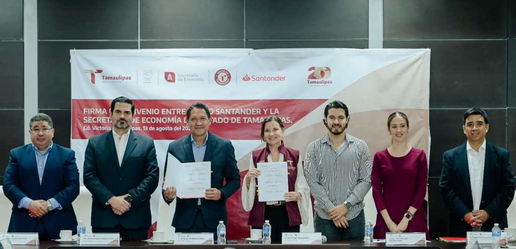 Secretaría de Economía y Banco Santander firman convenio para beneficiar a&nbsp;Pymes