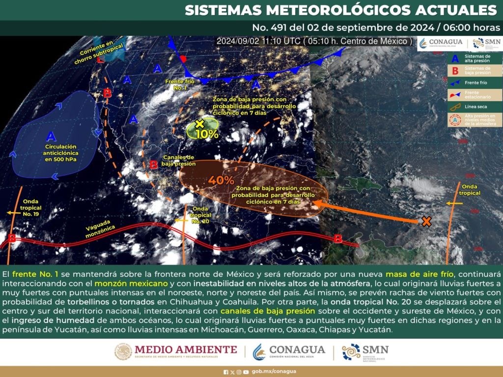Extiende SMN pronóstico de lluvias fuertes puntuales para&nbsp;Tamaulipas.