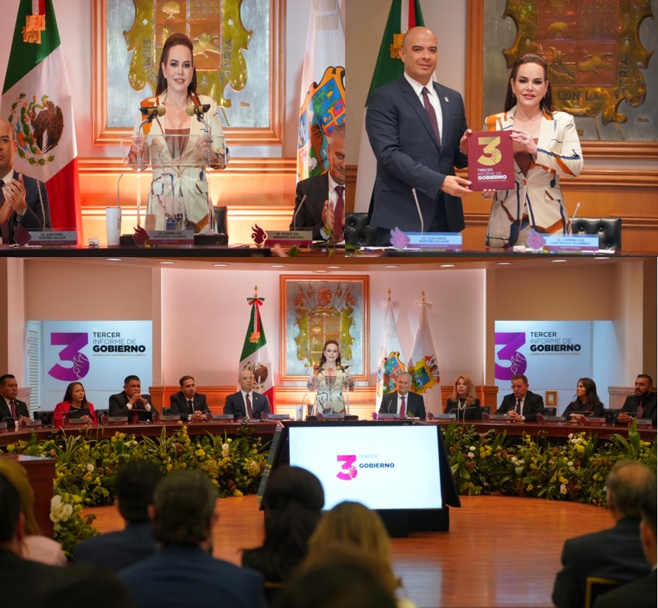 LLENO DE REALIDADES, III INFORME DE GOBIERNO DE CARMEN LILIA&nbsp;CANTUROSAS