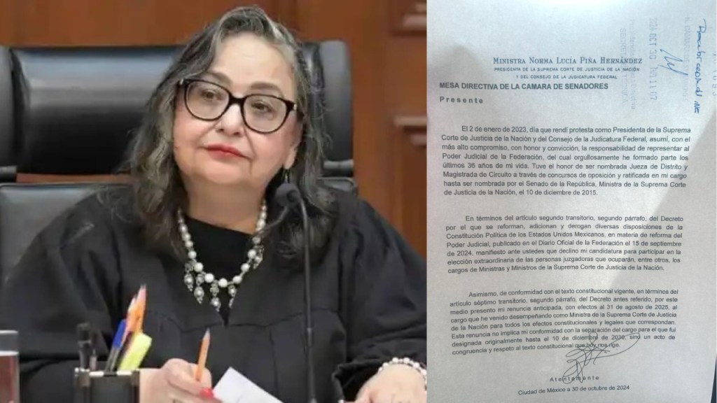 Norma Piña y siete ministros más de la Suprema Corte renuncian al&nbsp;Senado