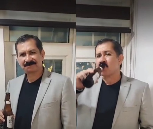 Se exhibe alcalde de Río Bravo ingiriendo bebidas alcohólicas en interior de&nbsp;Presidencia