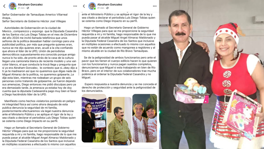 Periodista denuncia amenazas por parte de operadores políticos en Río&nbsp;Bravo