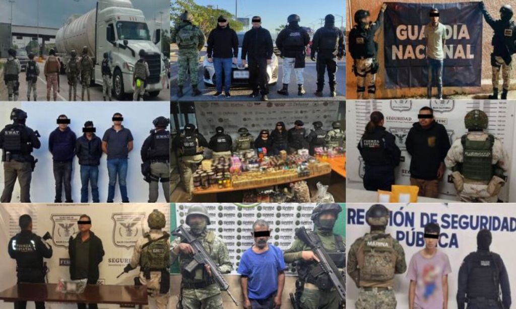 Fuerzas federales realizan operativos simultáneos en 10 estados: detenciones, cateos y decomisos de droga y&nbsp;armas