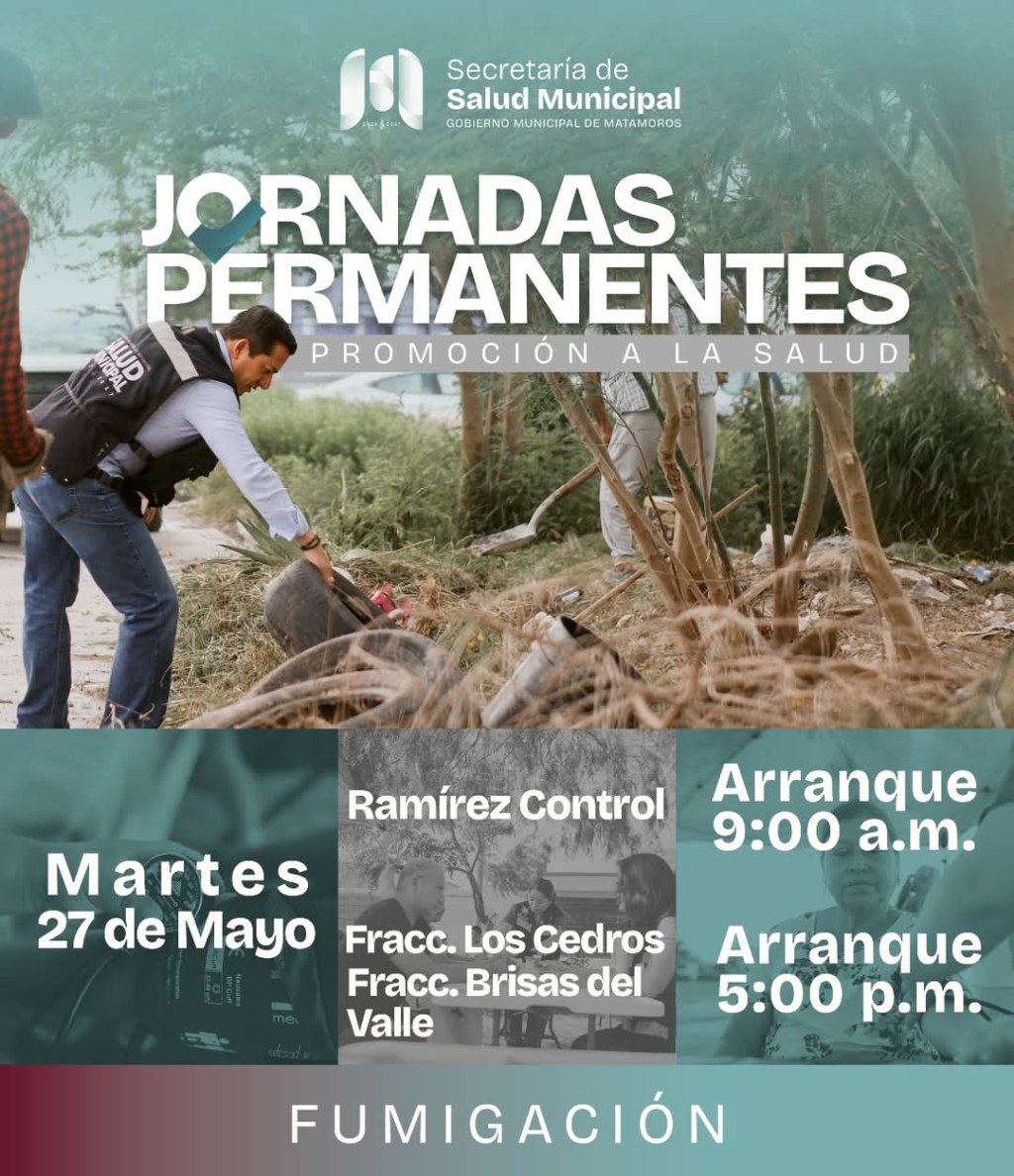 Jornada Permanente de Promoción a la Salud llega a Ramírez-Control, Fraccionamiento Los Cedros y Brisas del&nbsp;Valle