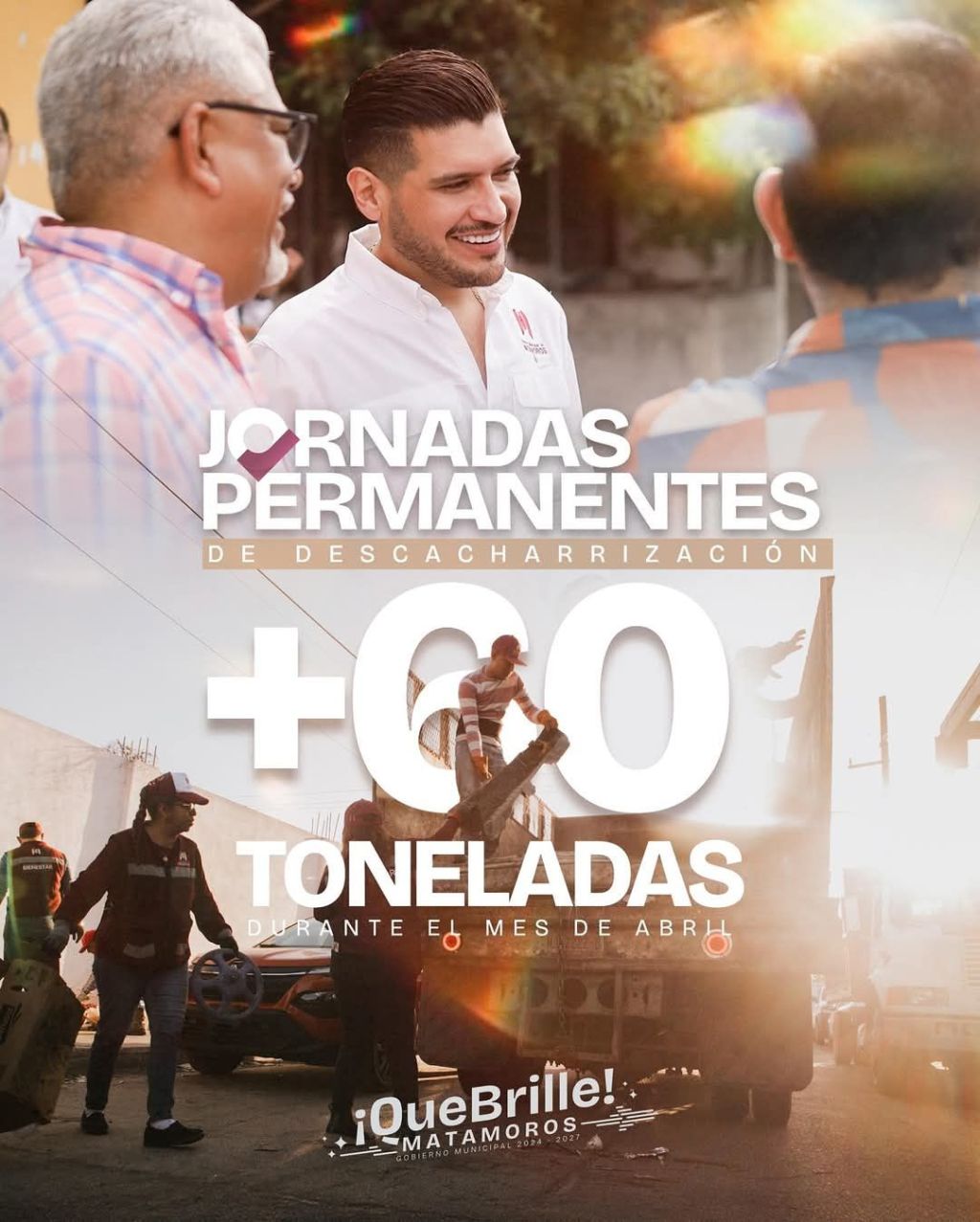 Matamoros avanza en salud; más de 60 toneladas de basura retiradas tan solo en&nbsp;abril