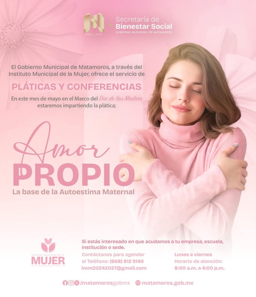 Pláticas y conferencias ofrece el Instituto Municipal de la Mujer durante&nbsp;mayo