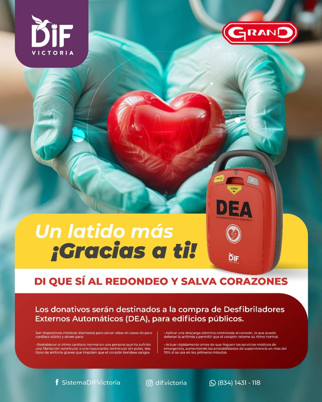 GranD y DIF Victoria se unen para salvar vidas a través del&nbsp;redondeo.