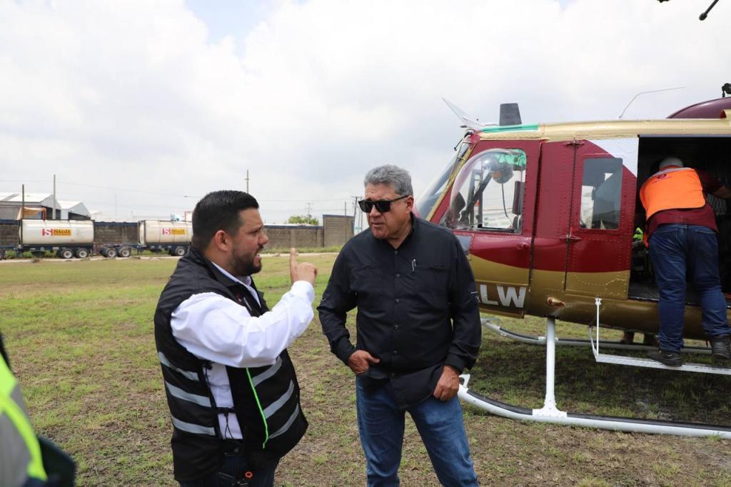 Sobrevuela Armando Martínez zonas afectadas por la creciente del&nbsp;Tamesí