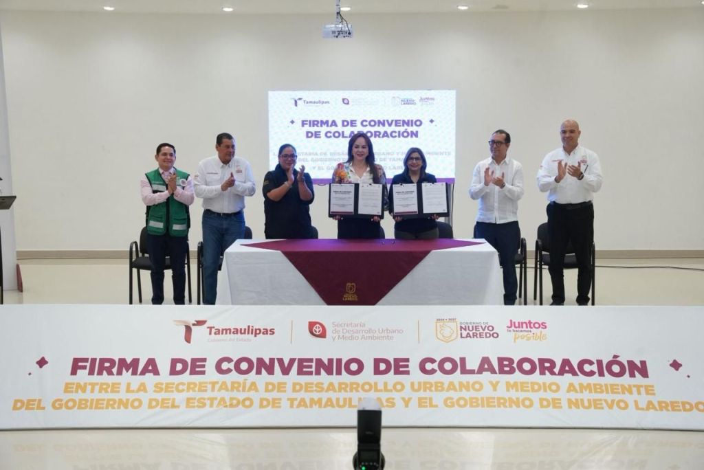 Liderazgo ambiental: Carmen Lilia Canturosas firma convenio con SEDUMA para transformar a Nuevo Laredo en ciudad&nbsp;verde
