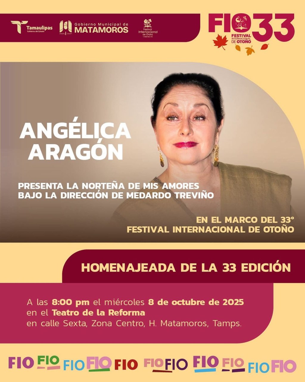 Gobierno de Beto Granados rendirá homenaje a Angélica Aragón en el Festival Internacional de&nbsp;Otoño