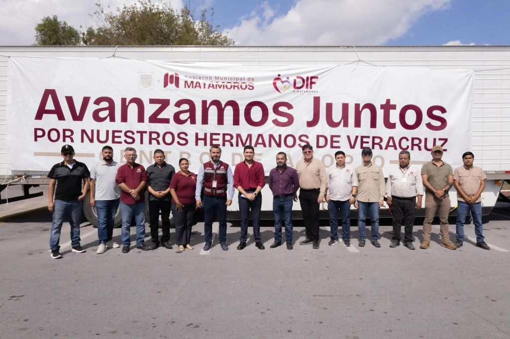 Alcalde Beto Granados encabeza envío de 45 toneladas de ayuda humanitaria de Matamoros a&nbsp;Veracruz