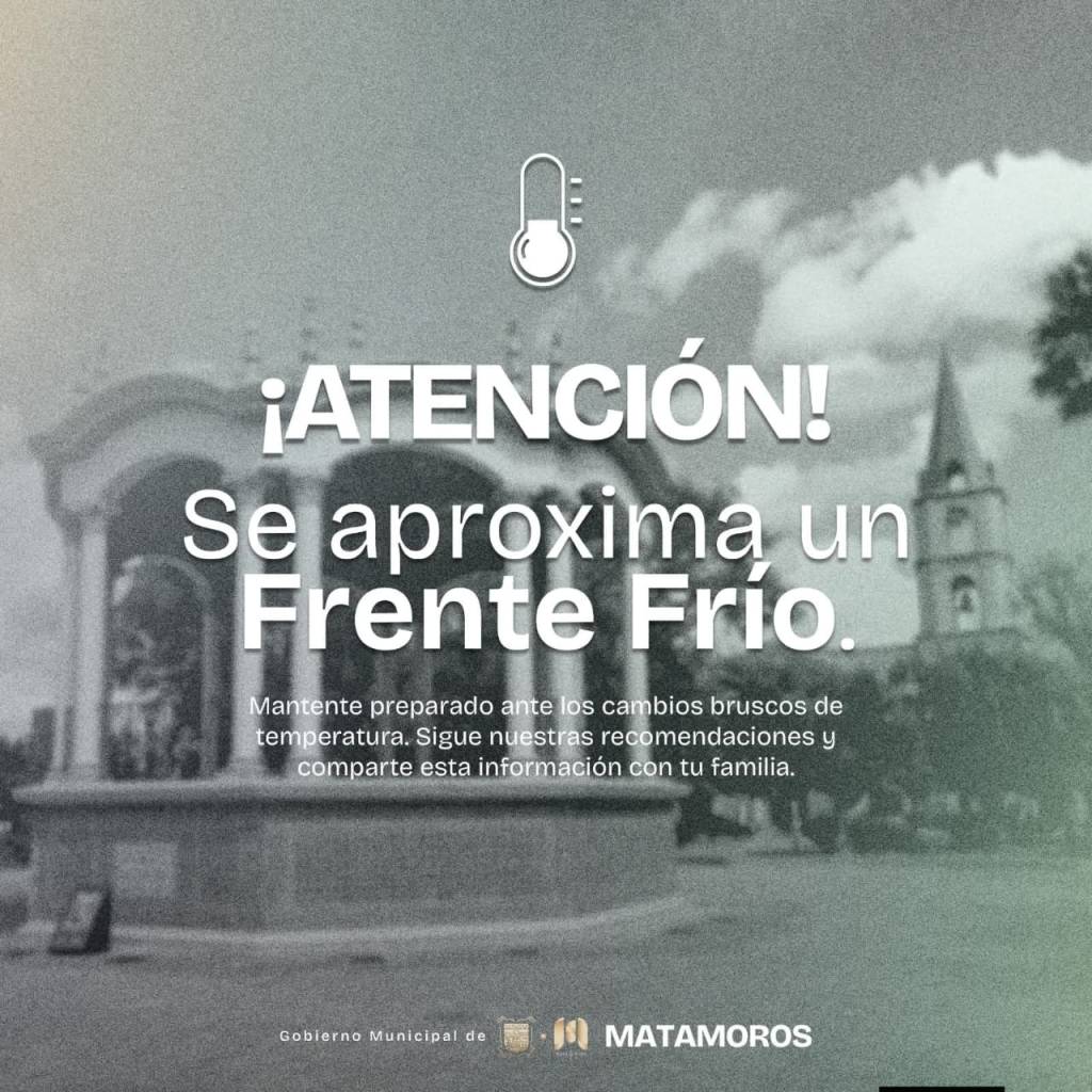 Gobierno de Beto Granados exhorta a extremar precauciones ante frente&nbsp;frío
