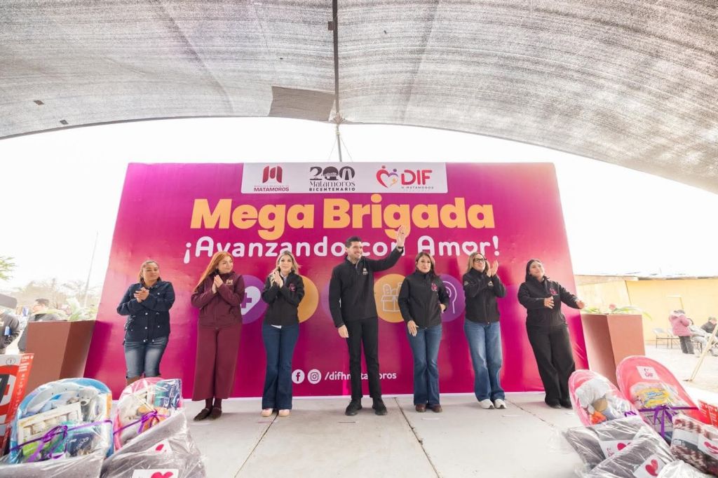 Alcalde Beto Granados participa en la Mega Brigada “¡Avanzando con Amor!” del DIF Matamoros