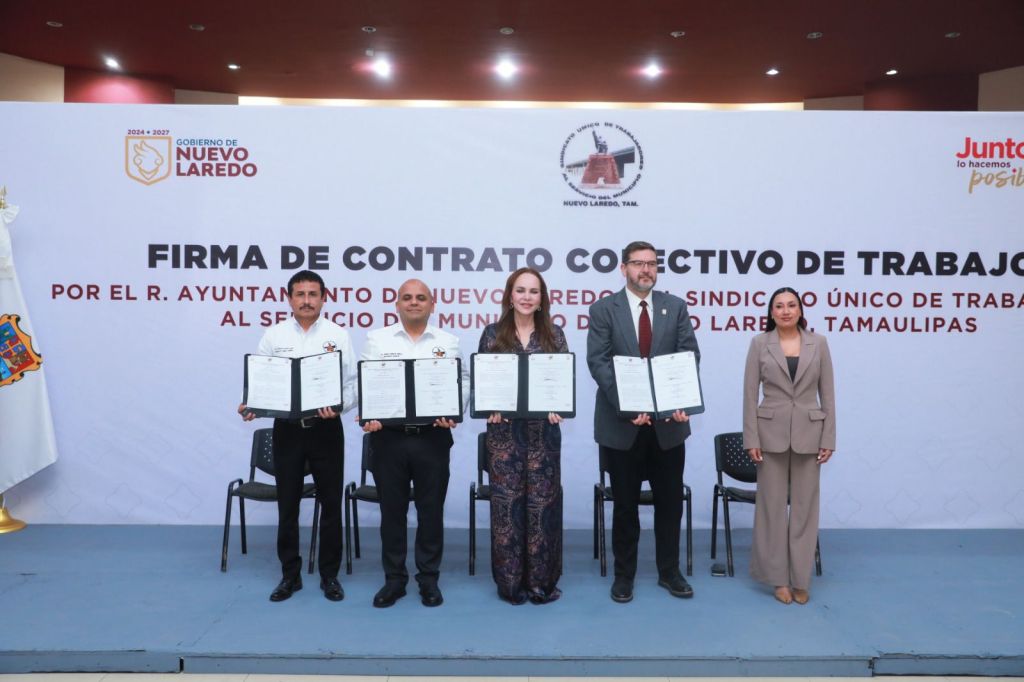 REFRENDA ALCALDESA CARMEN LILIA CANTUROSAS COMPROMISO CON TRABAJADORES MUNICIPALES; FIRMA CONTRATO COLECTIVO CON&nbsp;SÍNDICATO