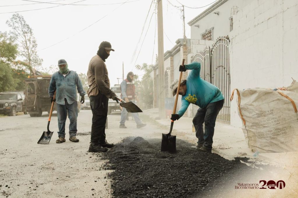 Gobierno de Beto Granados rehabilita calles y limpia espacios en&nbsp;Matamoros