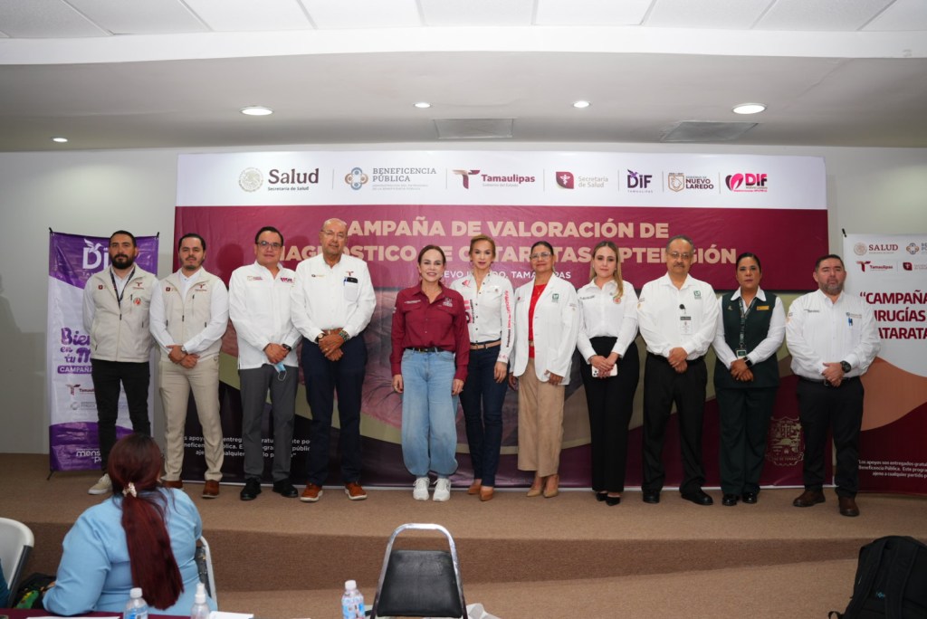 SE UNE GOBIERNO DE CARMEN LILIA CANTUROSAS A CAMPAÑA DE SALUD VISUAL DEL GOBIERNO DEL ESTADO EN NUEVO LAREDO
